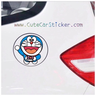 สติ๊กเกอร์ ติดรถ ฝาถัง โดเรม่อน Doraemon เต็มตัว ชูมือข้างนึง - car decal sticker