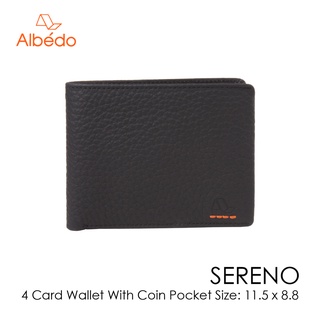 [Albedo] SERENO 4 CARD WALLET WITH COIN POCKET กระเป๋าสตางค์ 4 การ์ดพร้อมช่องใส่เหรียญ หนังแท้ รุ่น SERENO -SR00899