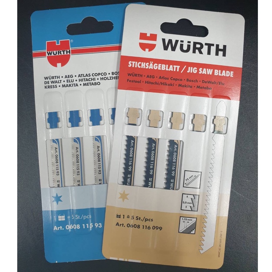 wurth-ใบเลื่อยจิ๊กซอ-ชุด-5ใบ-แบบเสียบ-สำหรับงานไม้-ขนาด-75มม-สำหรับตัดโลหะ-ขนาด-66มม