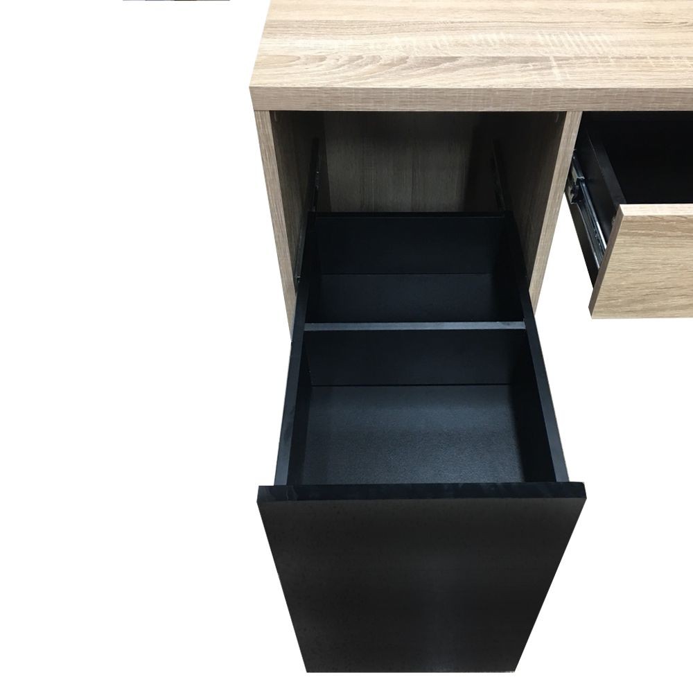 โต๊ะทำงาน-โต๊ะทำงาน-buro-evolution-dk-120b-สีโซลิดโอ๊ค-สีดำ-เฟอร์นิเจอร์ห้องทำงาน-เฟอร์นิเจอร์-ของแต่งบ้าน-desk-buro-evo