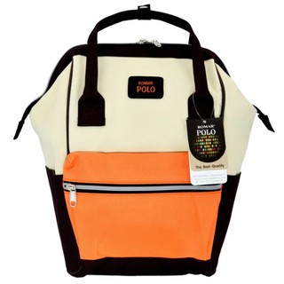 Romar Polo กระเป๋าเป้สไตล์ญี่ปุ่น Rucksack Code 2503 Brown (Orange/Cream) ส่งฟรี Kerry