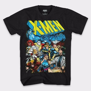 █♬♫♪♩ ใหม่เสื้อยืดแขนสั้นพิมพ์ลาย Mavel Comics X-Men สีดํา KRX8