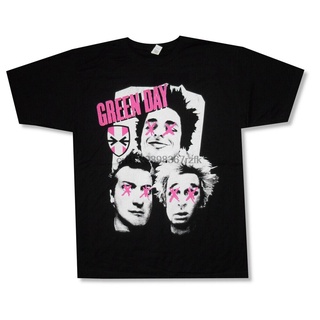 เสื้อยืดผ้าฝ้ายพิมพ์ลายขายดี เสื้อยืด ลาย Green Day Patchwork Portraits สีดํา