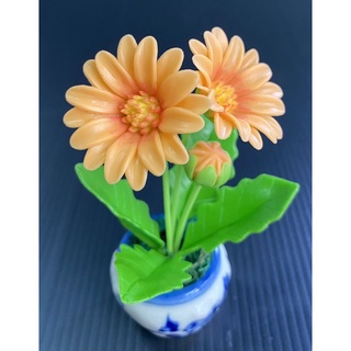 ดอกเยอบิร่าจิ๋วสีส้ม ดอกไม้ประดิษฐ์ทำจากดินไทย