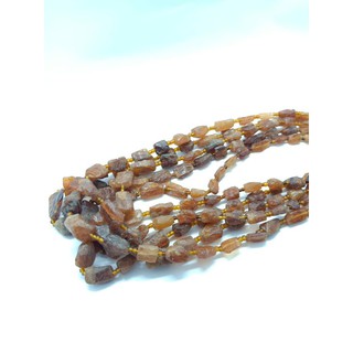 ลูกปัดแก้ว โรมันโบราณ น้ำตาล 1 เส้น อะไหล่ร้อยเครื่องประดับ Antique Roman Glass Brown Beads