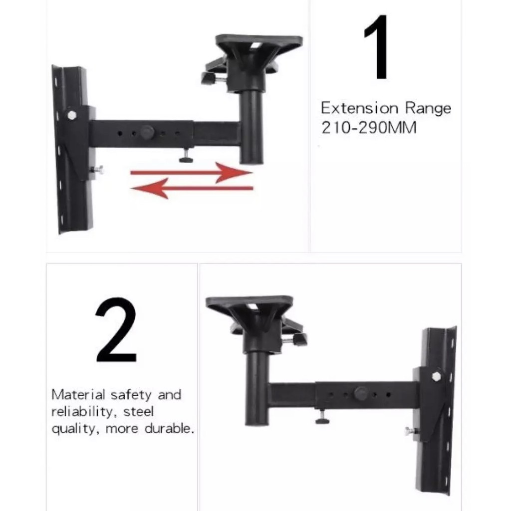 ขายึดลำโพงติดผนัง-ขาแขวนลำโพง-ขาตั้งลำโพง-เหล็กยึดลำโพง-ที่วางลำโพง-แพ็ค-2-ตัว