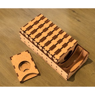 [Laser Cut] Camel Up Board Game: Wooden Player Organizer - ชุดกล่องไม้จัดเก็บอุปกรณ์สำหรับเกมคาเมล อัพ