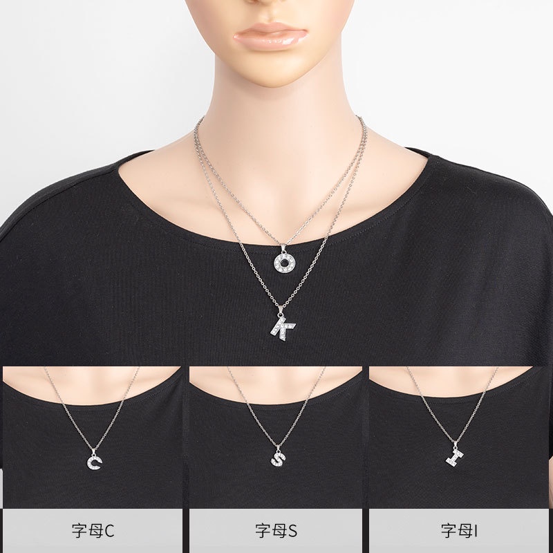 เครื่องประดับ-สร้อยคอสแตนเลส-จี้ตัวอักษรภาษาอังกฤษ-ประดับเพชร-สไตล์ยุโรป-และอเมริกา-สําหรับผู้หญิง