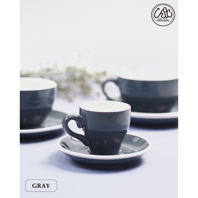 แก้วกาแฟเซรามิค-พร้อมจานรองขอบขาว-สีสันสวยงาม-ขนาด80-ml-200-ถึง-250-ml-ชุดแก้วกาแฟ
