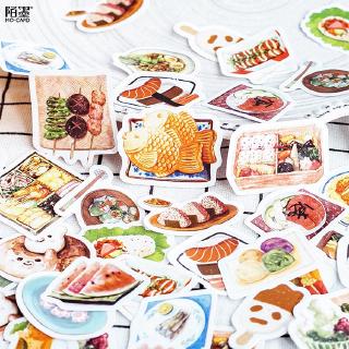 สติกเกอร์ซีล ลาย Three Meals A Day สไตล์ญี่ปุ่น สําหรับตกแต่งสมุดไดอารี่ DIY จํานวน 46 ชิ้น ต่อชุด