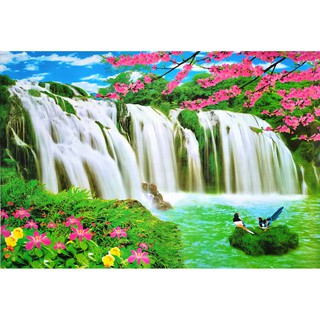 โปสเตอร์ รูปถ่าย น้ำตก วิว ธรรมชาติ ภาพมงคล เสริมฮวงจุ้ย Landscapes Nature POSTER 23”x34” Inch Waterfalls Mountain V4