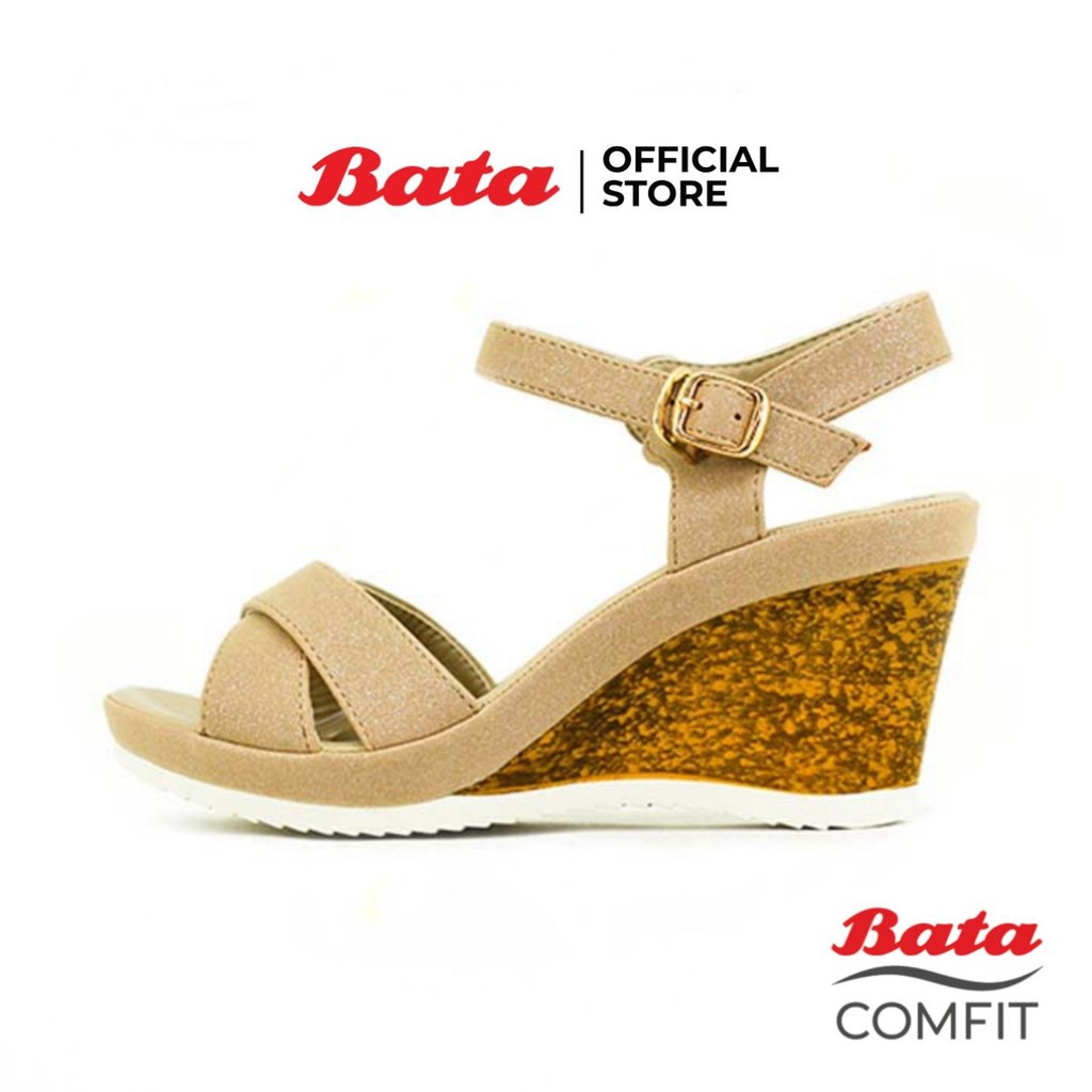 bata-comfit-รองเท้าส้นสูง-wedge-sandal-แบบสวม-รัดส้น-สีเทา-รหัส-7612355-สีเบจ-รหัส-7618355