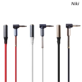 สินค้า Niki 3.5MM Jack 90 Degree Right Angle Male To Female Audio Stereo Aux Cable Cord 1M
