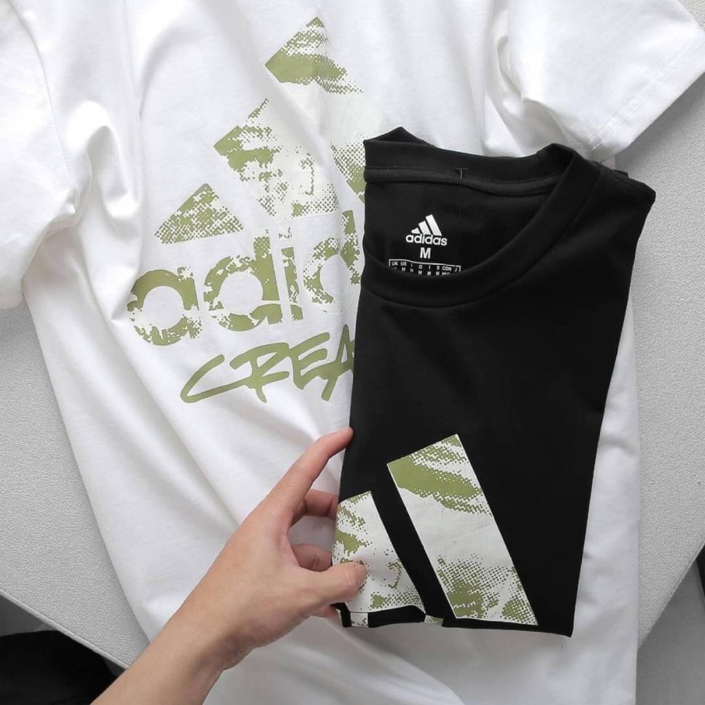 เสื้อยืดคอกลมผู้ชาย-adidas-อักษรสีทอง