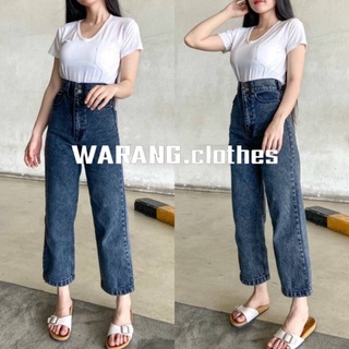 ภาพหน้าปกสินค้า❤️Warangclothes❤️ กางเกงยีนส์ขากระบอก เอวสูง กระดุม2เม็ด ซึ่งคุณอาจชอบราคาและรีวิวของสินค้านี้