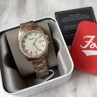 (ผ่อน0%) นาฬิกา Fossil gold tone watch หน้าปัดกลม 38mm สีทอง