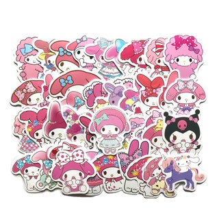 สติ๊กเกอร์ Mymelody 20 มายเมโลดี้ 40 ชิ้น ซานริโอ้ sanrio kuromi สติ้กเกอร์ มายเม เมโลดี้ myme คุโรมิ คิตตี้ hello kitty