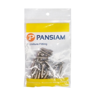 Chaixing Home  สกรูเกลียวปล่อยหัวกลม/Pan PAN SIAM รุ่น TP-12112 ขนาด 12 x 1 1/2 นิ้ว (แพ็ค 25 ตัว) สีนิกเกิล
