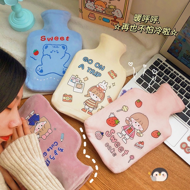 พร้อมส่ง-ถุงน้ำร้อนลายการ์ตูน-แก้หนาว-ปวดประจำเดือน-น่ารักมาก