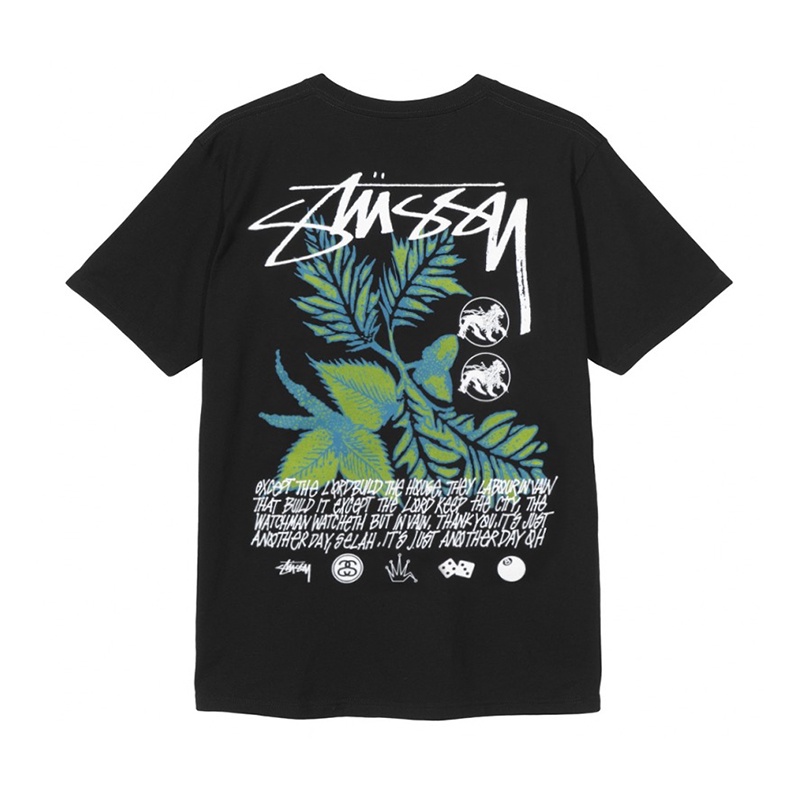 เสื้อยืดพิมพ์ลายแฟชั่น-stussy-เสื้อยืดบาน-สวยหรู