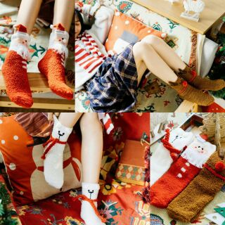 ส่งฟรี พร้อมส่ง!!!!!!!! Christmas sock