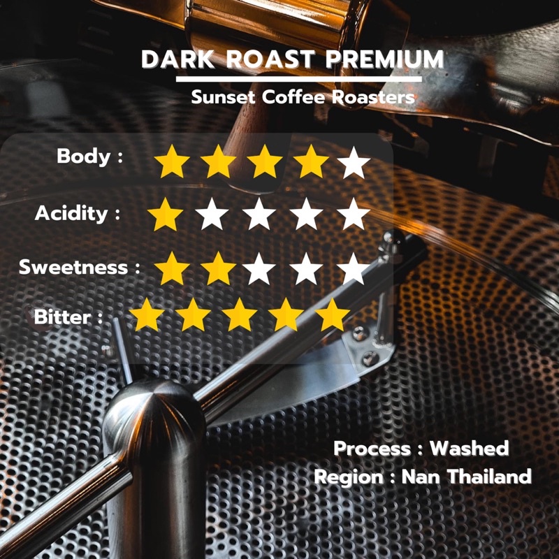 ภาพหน้าปกสินค้าเมล็ดกาแฟคั่วเข้ม Dark roast Premium เหมาะชงอเมริกาโน่เข้มๆ เมนูเอสเย็นไทยสไตล์ Sunset Coffee Roasters จากร้าน sunset_coffee_roaster บน Shopee