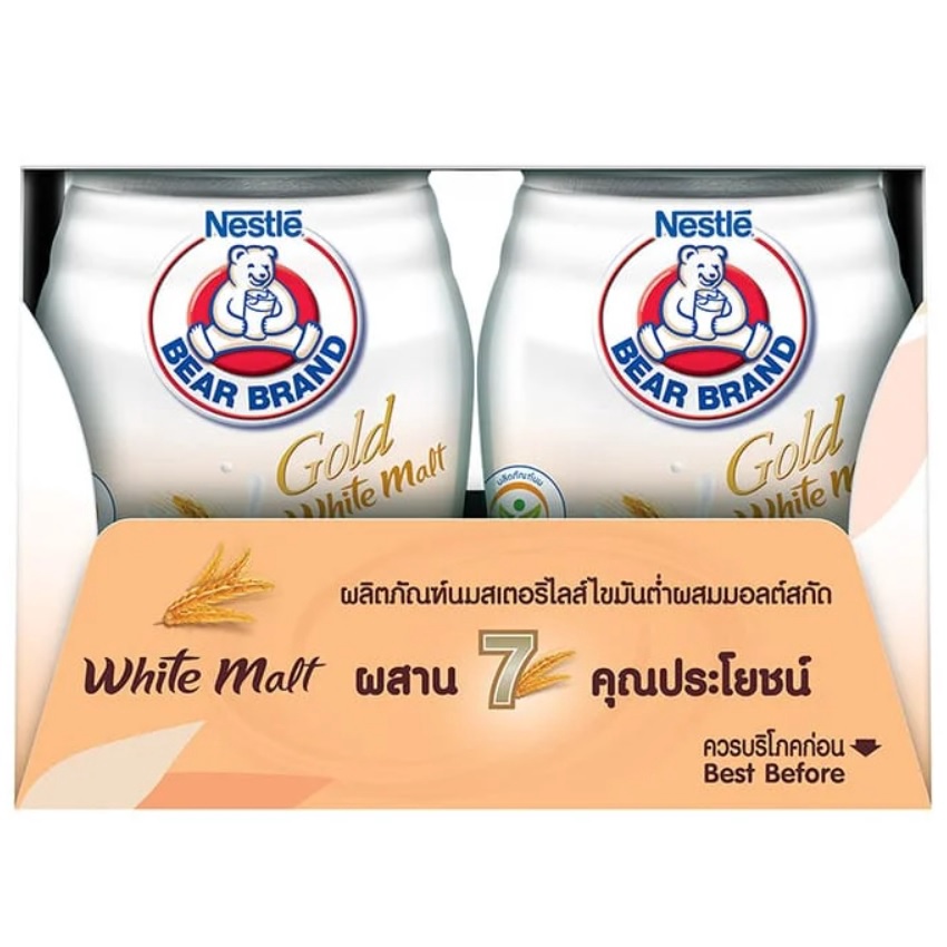 tha-shop-140-มล-x-24-nestl-white-malt-low-fat-เนสท์เล่-ตราหมีโกลด์-นมไขมันต่ำผสมมอลต์สกัด-นมมอลต์-นมหมี-นมโค-นมตราหมี