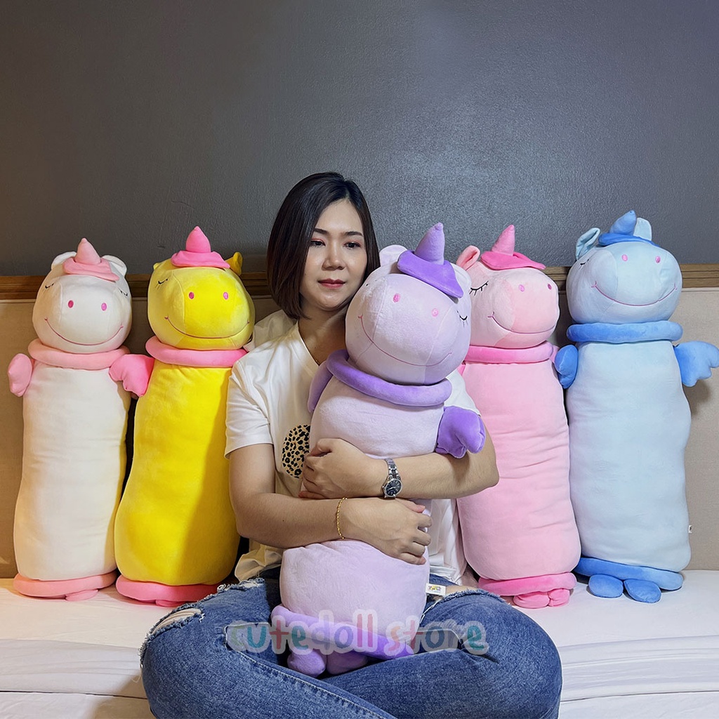 หมอนข้าง-ตุ๊กตา-ยูนิคอร์น-bolster-unicorn-ขนาด-70-ซม-หมอนข้างยูนิคอร์น-สีพาสเทล-หมอนตุ๊กตา-นุ่มนิม