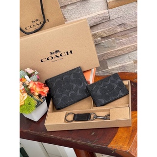 💕 COACH BOXED 3-IN-1 WALLET GIFT SET IN SIGNATURE