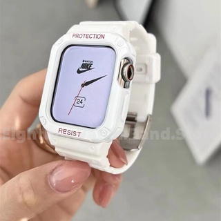 สายนาฬิกาข้อมือซิลิโคน และเคส สําหรับ Smart Watches Series 8 7 6 SE 5 4 3 2 1 ขนาด 41 มม. 45 มม. 44 มม. 40 มม. 42 มม. 38 มม.