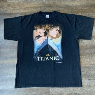 ผ้าฝ้ายแท้star tshirtเสื้อยืดผ้าฝ้าย ลาย intage 1998 Titanic Moie Promo Leonardo Dicaprio RARE DLfmfe61PGghfp61all sizes
