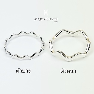 สินค้า แหวนซิกแซก รุ่น บาง, หนา / แหวนเงินแท้ 92.5% ดีไซน์น่ารักๆ แหวนเงินแท้ 100 Major Silver