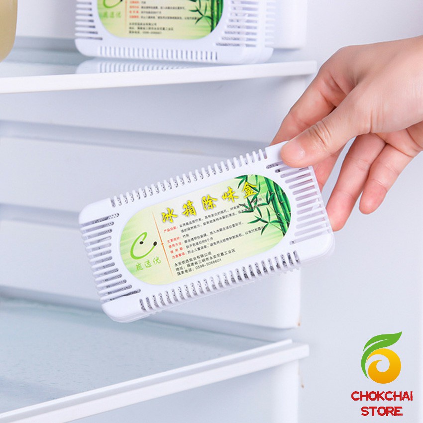 chokchaistore-กล่องถ่านไม้ไผ่กําจัดกลิ่นสําหรับตู้เย็น-deodorant-box