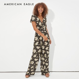 American Eagle Flutter Sleeve Tie Front Jumpsuit ชุด จั๊มสูท ผู้หญิง  (EWDR 039-5060-001)