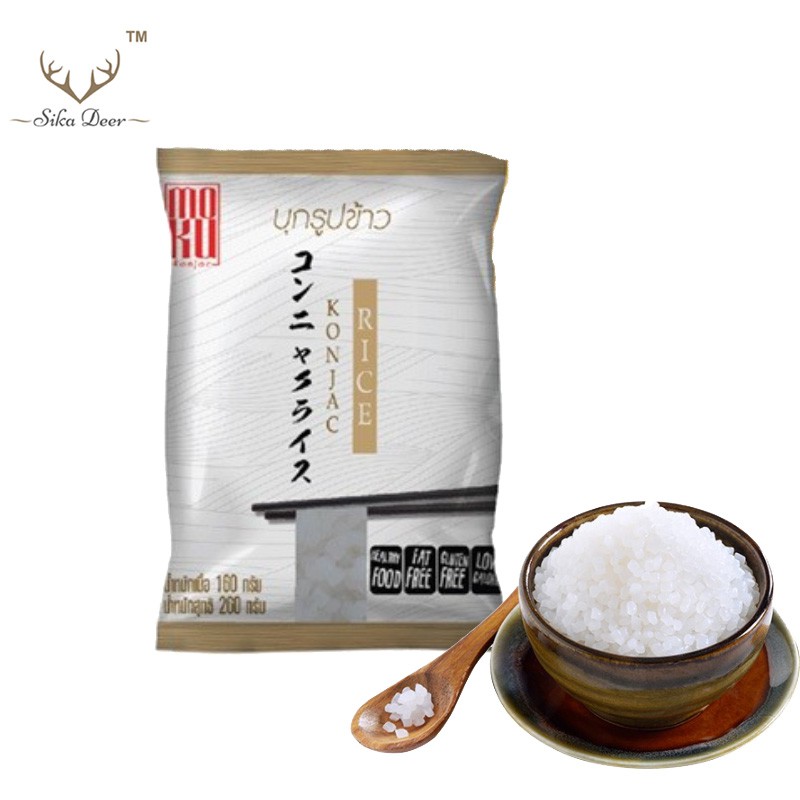ราคาและรีวิวMOKU บุกรูปข้าว 160กรัม (FK0101-1) บุกข้าว ข้าวบุกคีโต บุกเพื่อสุขภาพ คีโต ไม่มีแป้ง ลดน้ำหนัก Konjac Rice