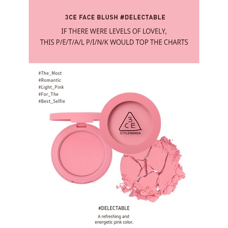 3CE FACE BLUSH #DELECTABLE พร้อมส่ง ของแท้ 💯 | Shopee Thailand