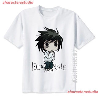 charactersstudio 2022 เสื้อยืดพิมพ์ลายการ์ตูน Death Note สีขาวสําหรับผู้ชาย Kawaii discount