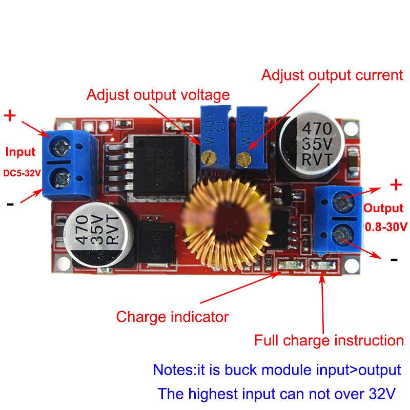 โมดูลเพาเวอร์ซัพพลาย 5 a dc - dc สําหรับ led driver lithium - ion