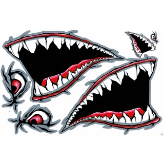 สติกเกอร์ฉลามปิศาจ Shark สีสันสดใส รอยตัคมชัด สำหรับแต่งรถติดรถยนต์ รถมอเตอร์ไซค์ หมวกกันน็อคขนาด 27 x 18 cm จำนวน 1แผ่น
