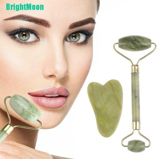 brightmoon roller and gua sha เครื่องมือหินหยกธรรมชาติสําหรับนวดหน้า