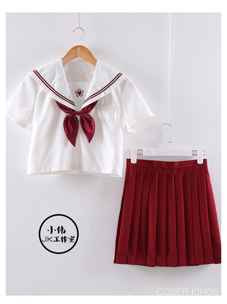 ชุดนักเรียน-ญี่ปุ่น-school-uniform-ฤดูร้อน-japanese-cosplay-jk-แขนสั้น-sailor-sets-college-series-costume-กระโปรงเสื้อฤด
