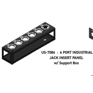 LinkUS-7086 6 PORT INDUSTRIAL JACK INSERT PANEL w/ Support Box