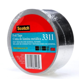 เทปอลูมิเนียม 3M 50 หลา Scotch® Foil Tape เทปอลูมิเนียมสำหรับงานทั่วไป ขนาด 2 นิ้ว ยาว 50 หลา