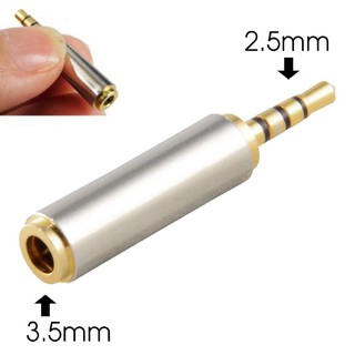 อะแดปเตอร์แปลงหัวต่อสายสัญญาณเสียง 2.5mm Male to 3.5mm Female 3 Ring 4-Pole Jack Audio Adapter Converter for Headphone E