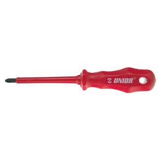 UNIOR 613VDETBI ไขควงแฉก #2x4" ด้ามแดง-ส้มกันไฟ1000Volt