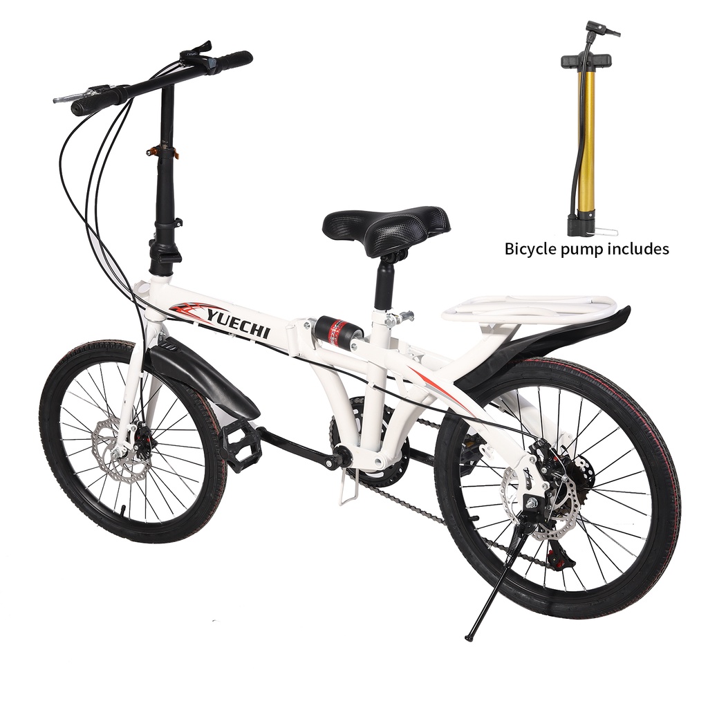 จักรยานพับ-ขนาดล้อ-20-นิ้ว-จักรยานพกพา-folding-bike-gears-disc-brakes-alloy-7-speed-shock-absorption-bicycle