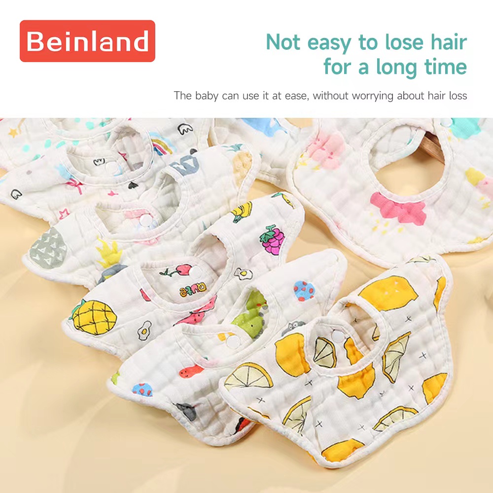 beinland-ผ้ากันเปื้อนเด็ก-ผ้ากันเปื้อนน้ําลาย-ผ้าขนหนู-ผ้าฝ้าย-ล้าง-ฟองสบู่-จีบกลีบดอกไม้-ผ้ากันเปื้อน-360-เด็กอ่อน-ดูดซับน้ําลาย