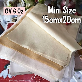 mini size 15cm x 20cm ผ้าแคนวาส 6oz ผ้า เนื้อดี สีพื้น 6 ออนซ์ เนื้อนิ่ม จำนวน 1 ชิ้น