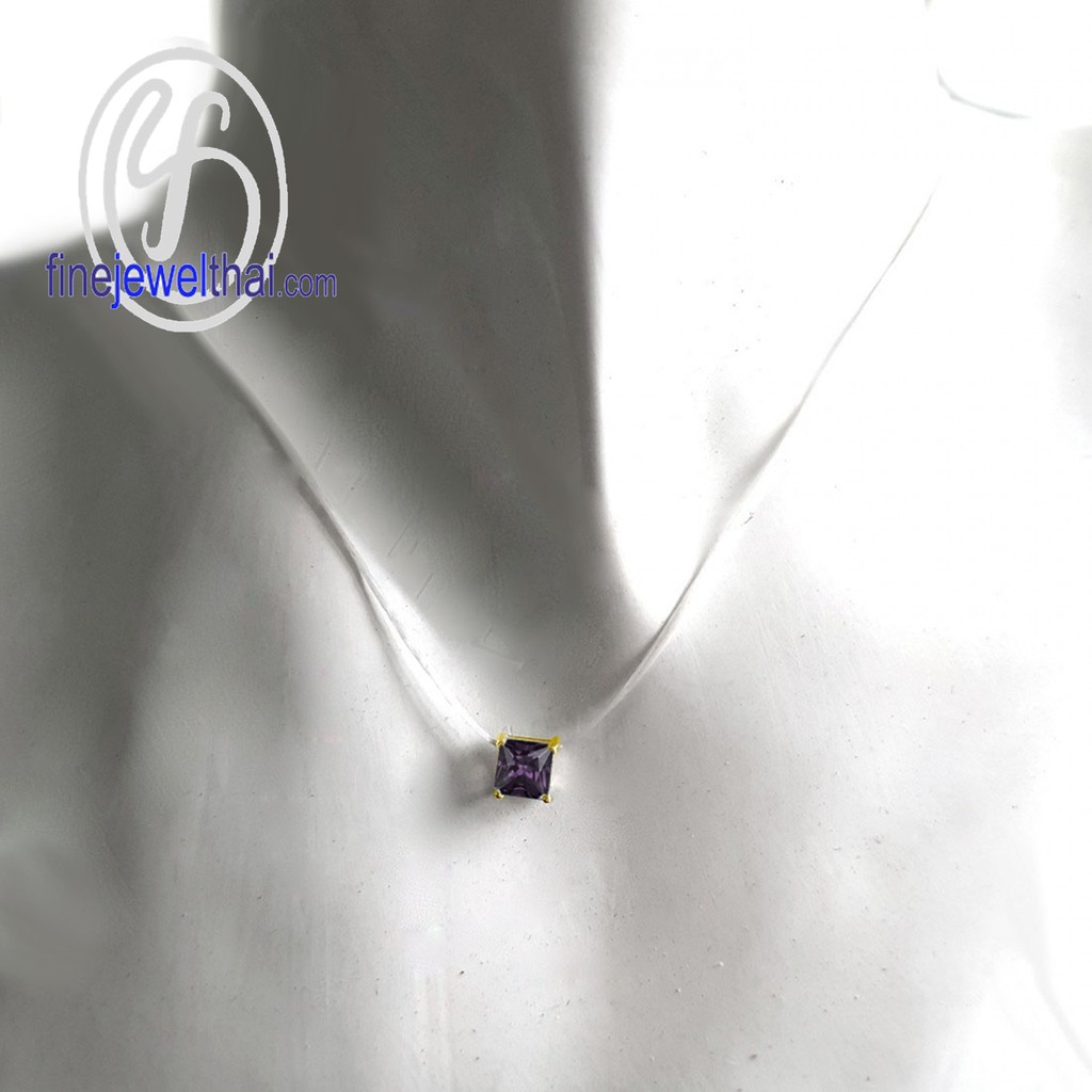 finejewelthai-จี้อะเมทิสต์-จี้พลอย-พลอยประจำเดือนเกิด-amethyst-silver-pendant-birthstone-p1088amt00-ราคาต่อชิ้น