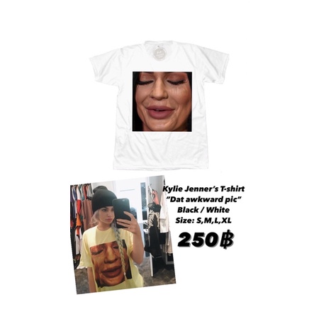 เสื้อยืดใหม่-2022เสื้อยืด-kylie-jenner-dat-awkward-pic-t-shirt-สีขาว-ดำl-xl-xxl-3xl